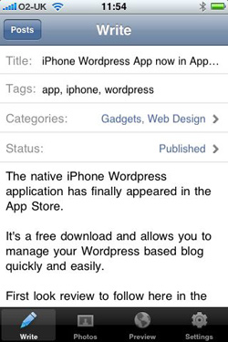 Wordpress iPhone